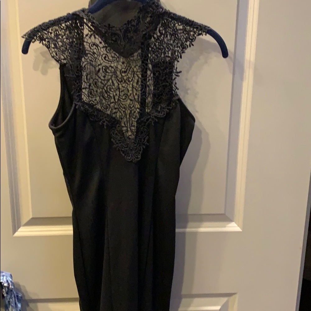 Nasty Gal Black Lace Collar Mini Dress Open Back